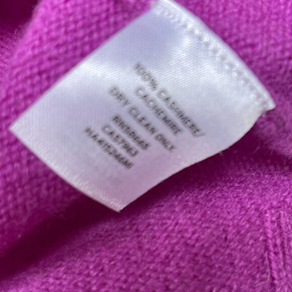 Halogen V-Neck Pullover Sweater Women's Small Cashmere Purple Ribbed Trim Casual - Picture 7 of 7